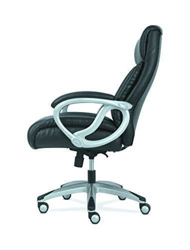 HON Sadie Big and Tall Leather Executive Chair, High-Back Computer/Office Chair, Black (HVST341)