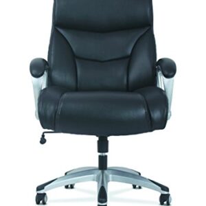 HON Sadie Big and Tall Leather Executive Chair, High-Back Computer/Office Chair, Black (HVST341)