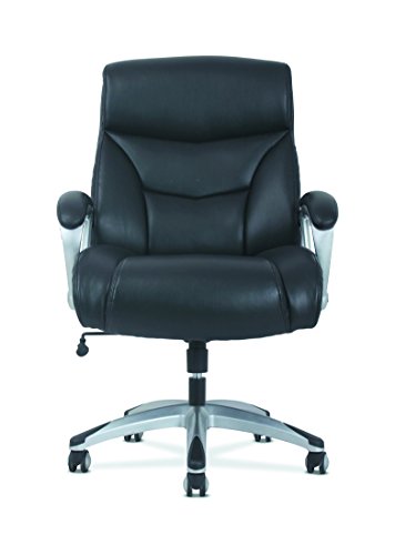 HON Sadie Big and Tall Leather Executive Chair, High-Back Computer/Office Chair, Black (HVST341)