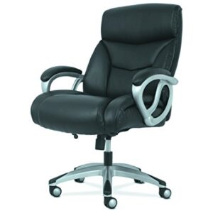 HON Sadie Big and Tall Leather Executive Chair, High-Back Computer/Office Chair, Black (HVST341)