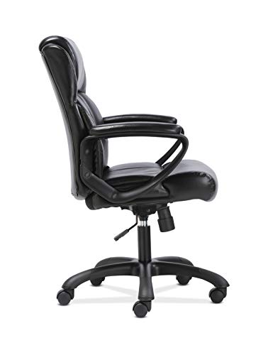 HON Sadie Mid-Back Executive Chair, with Fixed Padded Arms, PACKS, Black