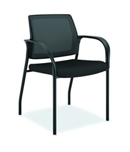 hon ignition mesh back chair with fixed arms - multi-purpose stacking chair, black (higs6)
