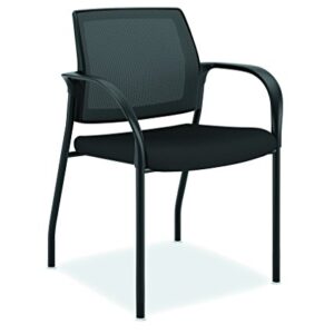 HON Ignition Mesh Back Chair with Fixed Arms - Multi-Purpose Stacking Chair, Black (HIGS6)