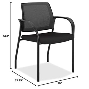 HON Ignition Mesh Back Chair with Fixed Arms - Multi-Purpose Stacking Chair, Black (HIGS6)