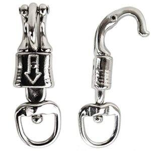 concho king 2 pack of quick release panic snap w/round swivel 1" x 4-1/2"
