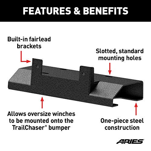 ARIES 2072100 TrailChaser Winch Adapter Plate with Fairlead Mount