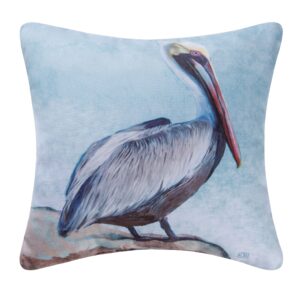 c&f home pelican by the ocean coastal premium indoor/outdoor pillow patio decor decoration accent throw pillow 18" x 18" pelican