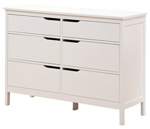 angel line lauren 6 drawer dresser, white