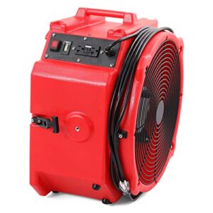 mounto am25ax 2-speed 1/4hp 4000cfm 18inch axial air mover fan blower with roto-mold housing for water damage restoration