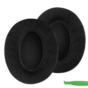 geekria comfort velour replacement ear pads for sony steelseries arctis turtle beach skullcandy hyperx and other large or mid-sized over-ear headphones earpads ear cushion (black)