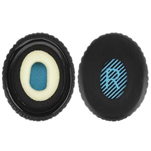 Geekria QuickFit Replacement Ear Pads for Bose On-Ear OE2, OE2i, SoundTrue On-Ear, SoundLink On-Ear Headphones Ear Cushions, Headset Earpads, Ear Cups Repair Parts (Black/Blue)