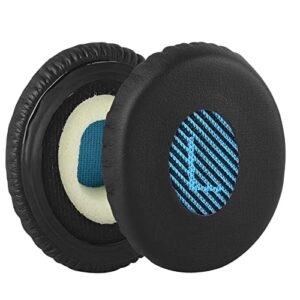 Geekria QuickFit Replacement Ear Pads for Bose On-Ear OE2, OE2i, SoundTrue On-Ear, SoundLink On-Ear Headphones Ear Cushions, Headset Earpads, Ear Cups Repair Parts (Black/Blue)