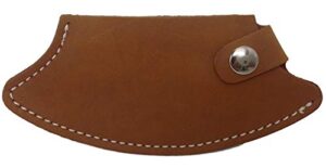 diamond single genuine leather ulu sheath, stamped "alaska", for an inupiat knife, natural light brown