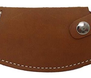 Diamond Single Genuine Leather Ulu Sheath, Stamped "Alaska", For an Inupiat Knife, Natural Light Brown