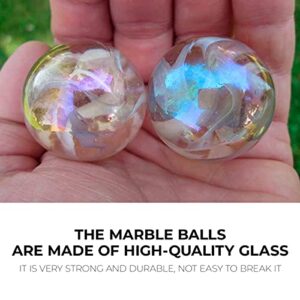 2 PCS Jellyfish Glass Balls With Pink Swirls To Decorate Home, Office, And Other Rooms – Beautiful Marble Balls Made Of Strong Glass - Fairy Tale Soap Bubble Glass Balls