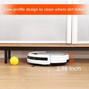 ILIFE V3s Pro Robot Vacuum Cleaner, Tangle-free Suction , Slim, Automatic Self-Charging Robotic Vacuum Cleaner, Daily Schedule Cleaning, Ideal For Pet Hair，Hard Floor and Low Pile Carpet,Pearl White