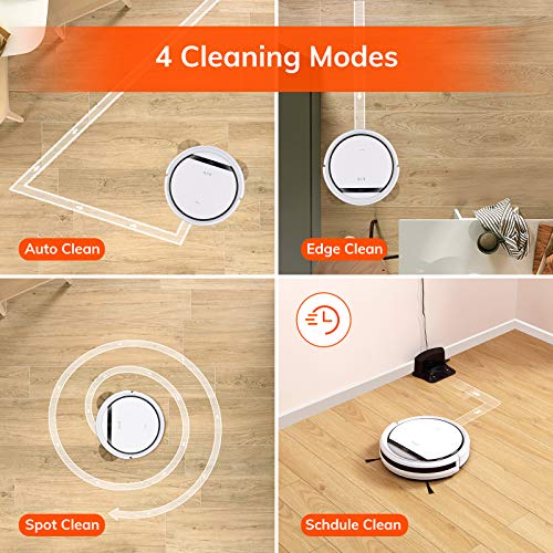 ILIFE V3s Pro Robot Vacuum Cleaner, Tangle-free Suction , Slim, Automatic Self-Charging Robotic Vacuum Cleaner, Daily Schedule Cleaning, Ideal For Pet Hair，Hard Floor and Low Pile Carpet,Pearl White