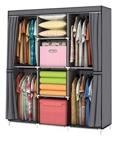 youud wardrobe storage closet clothes portable wardrobe storage closet portable closet organizer portable closets wardrobe closet organizer shelf wardrobe clothes organizer standing closet gray…