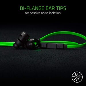 Razer Hammerhead Earbuds for iOS: DAC - Custom-Tuned Dual-Driver Technology - in-Line Mic & Volume Control - Aluminum Frame - Lightning Connector - Green, RZ04-02090100-R3U1