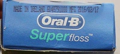 Oral-B Super Floss, 50 Pre-Cut Strands, Mint (Pack of 3)