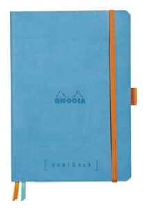 rhodia goalbook journal, a5, dotted - turquoise blue