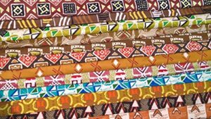 12 pcs african fat quarters assortment pack, 18" x 22" each