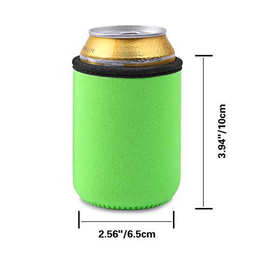 Tagvo Can Sleeves, Koozies Insulated Beer Can Sleeve Covers Easy-On Can Cooler Set of 6- Assorted Colour, Machine Washable, Durable, Neoprene with Stitched Fabric Edges