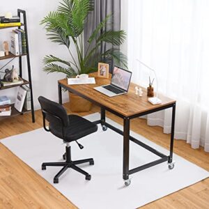 Tangkula Rolling Computer Desk, Portable Rolling Table, Mobile Home Office Desk Writing Study Desk, Movable Workstation with 4 Smooth Wheels, Home Office Work Table