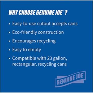 Genuine Joe 98219 23-Gal Recycling Bin Round Cutout Lid