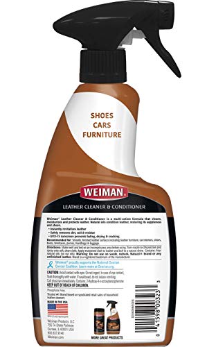 Weiman Leather Cleaner and Conditioner for Use on Your Couch Chair Purse Wallet Shoes Boots Saddle Belt Jacket Car Seat