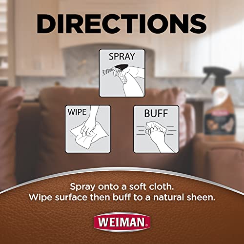 Weiman Leather Cleaner and Conditioner for Use on Your Couch Chair Purse Wallet Shoes Boots Saddle Belt Jacket Car Seat