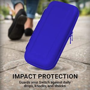 Orzly Carrying case for Nintendo Switch OLED and Switch Console - Midnight Blue Protective Hard Portable Travel case Shell Pouch for Nintendo Switch Console & Accessories