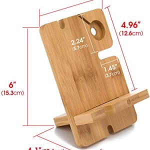 JACKCUBE Design Bamboo Charger Dock Stand Multi Device Charging Station Organizer Holder for Smartphone Cellphone Mobile Phone – :MK243A