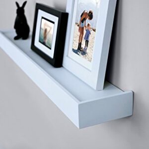 Ballucci Modern Ledge Wall Shelves, Set of 4 Wood Floating Shelves for Bedroom, Bathroom, Living Room, Kitchen, Nursery, White
