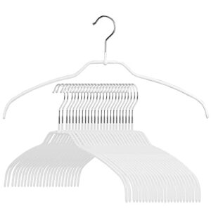 mawa reston lloyd silhouette ultra-thin series, non-slip space saving shirt hanger, style 42/ft, pack of 24, white, 24 piece