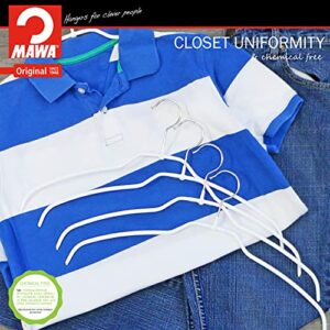 Mawa Reston Lloyd Silhouette Ultra-Thin Series, Non-Slip Space Saving Shirt Hanger, Style 42/FT, Pack of 24, White, 24 Piece