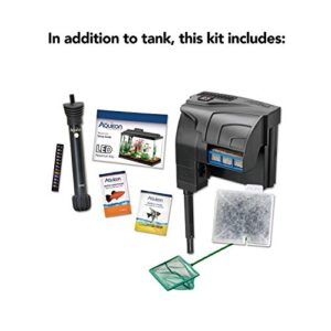 Aqueon Aquarium Fish Tank Starter Kit with LED Lighting 20 Gallon High Fish Tank