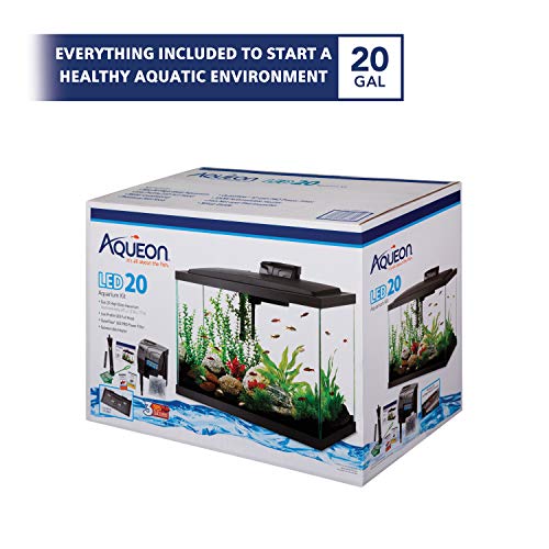 Aqueon Aquarium Fish Tank Starter Kit with LED Lighting 20 Gallon High Fish Tank