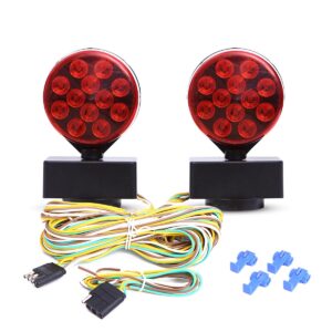 czc auto 12v led magnetic towing light kit for boat trailer rv truck - magnetic strength 55 pounds