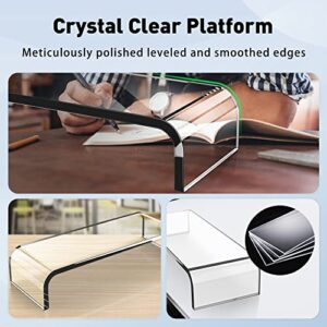 AboveTEK Acrylic Monitor Stand, Premium Large Monitor Riser 20 inch, Crystal Clear Acrylic Computer Stand Laptop Desk Stand for Home Office Printer TV Screen Keyboard Storage