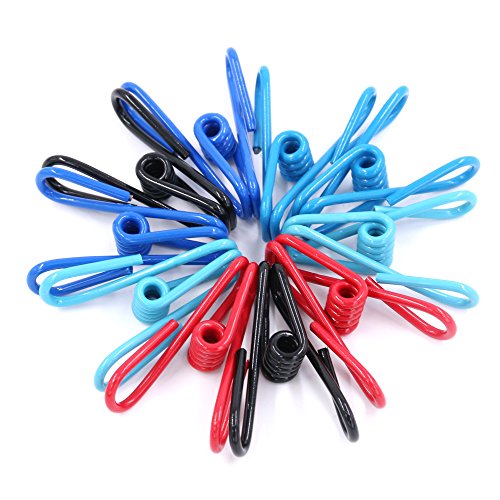 Swpeet 50 Pieces Multi-Purpose Metal Wire Clip Windproof Clothespin Metal Clips Holders for Office Clothes Baby Diaper Metal Peg Clips Pins Hanging Clips Hooks - Multi-Colors