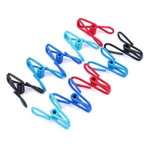 Swpeet 50 Pieces Multi-Purpose Metal Wire Clip Windproof Clothespin Metal Clips Holders for Office Clothes Baby Diaper Metal Peg Clips Pins Hanging Clips Hooks - Multi-Colors