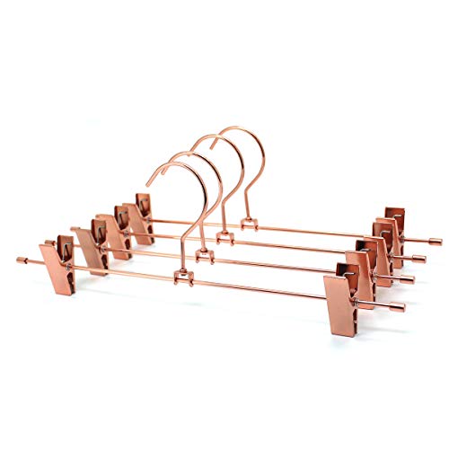 30Pack KOOBAY 13.7" Rose Gold Metal Heavy Duty Clips Pants Hangers Trousers with Swivel Hook