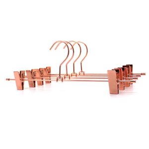 30Pack KOOBAY 13.7" Rose Gold Metal Heavy Duty Clips Pants Hangers Trousers with Swivel Hook