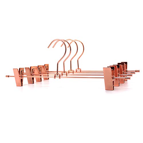 30Pack KOOBAY 13.7" Rose Gold Metal Heavy Duty Clips Pants Hangers Trousers with Swivel Hook