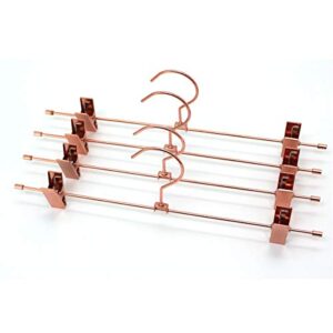 30Pack KOOBAY 13.7" Rose Gold Metal Heavy Duty Clips Pants Hangers Trousers with Swivel Hook