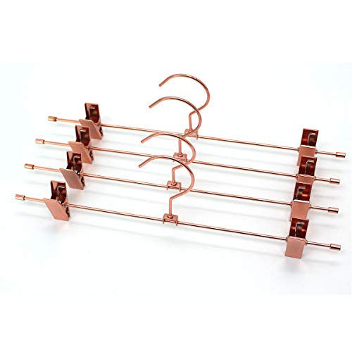 30Pack KOOBAY 13.7" Rose Gold Metal Heavy Duty Clips Pants Hangers Trousers with Swivel Hook