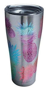 tervis watercolor pineapples triple walled insulated tumbler travel cup keeps drinks cold & hot, 30oz legacy, stainless steel