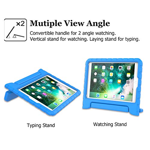 AVAWO Kids Case for iPad 9.7 2017/2018 & iPad Air 2 - Light Weight Shock Proof Convertible Handle Stand Friendly Kids Case for 9.7-inch iPad 5th & 6th Gen, iPad Air 1 & iPad Air 2 - Blue