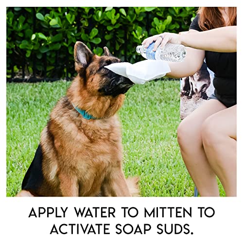 Scrubby Pet No Rinse Pet Wipes, Rinse Free Shampoo Mittens for Dogs and Cats, Bath Wipes for Bathing and Washing Pets, Hypoallergenic No Rinse Wash Mitt for Grooming, Lather Wipe Dry